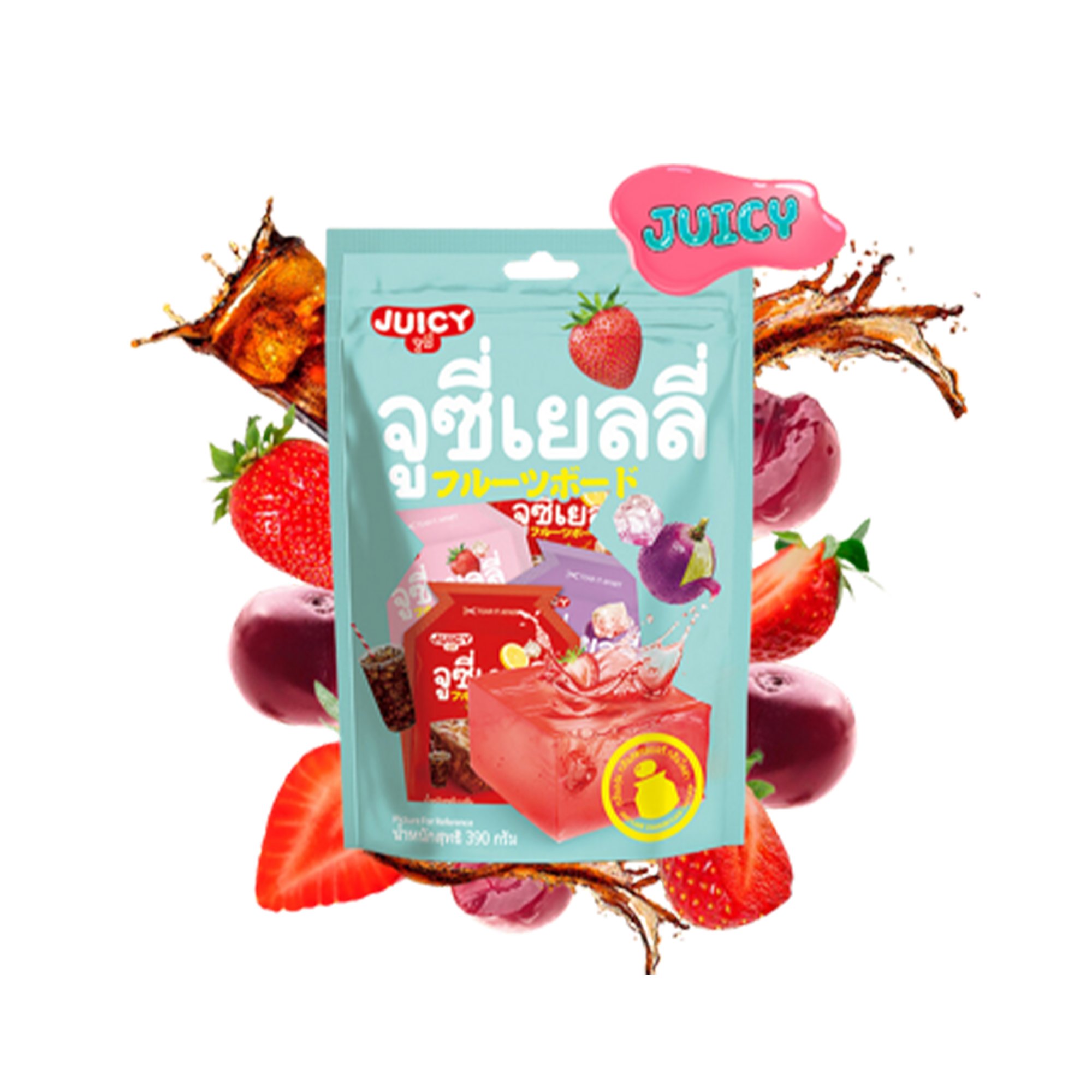 JUICY Cola, Strawberry & Grape flavor